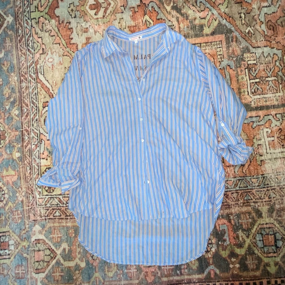 Sundry Sky Blue and White Striped Shirt